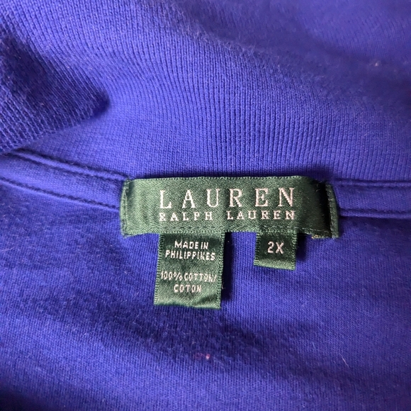 Blue Long Sleeve Polo Shirt with Embroidered Crest - Picture 7 of 7